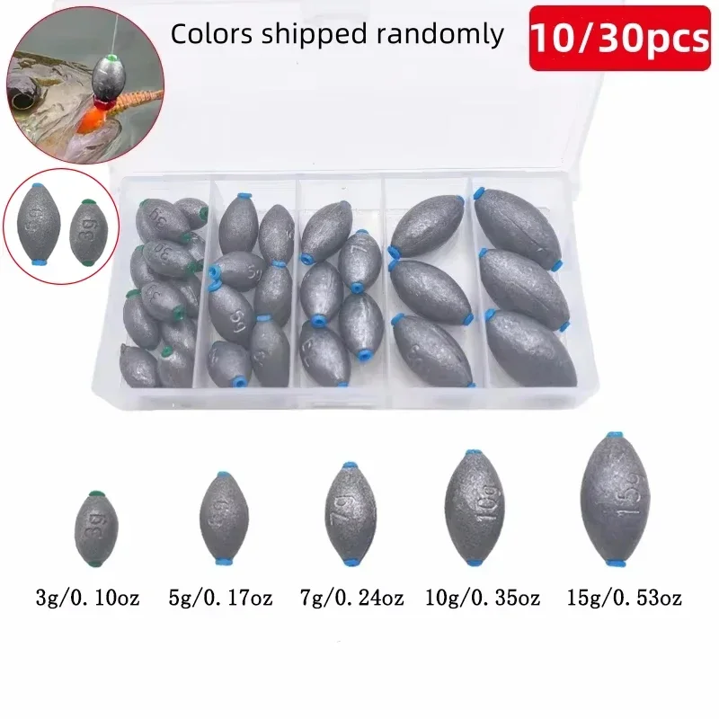 Fishing Equipment Kit - Zestaw 30/10 obciążników jajkowych z pudełkiem