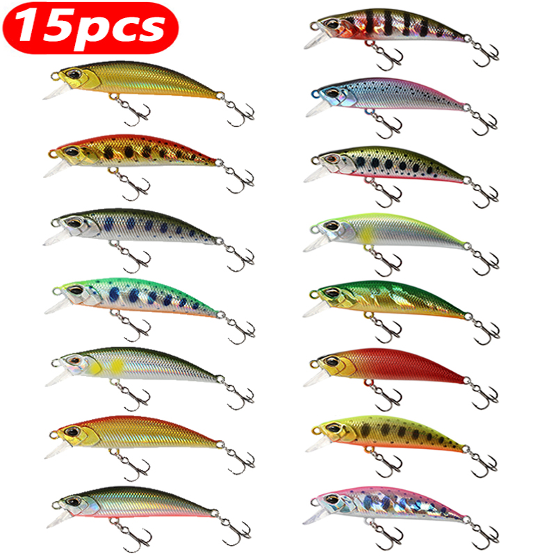 Fishing Equipment Kit - 15 szt. Tonących Przynęt Wędkarskich Minnow