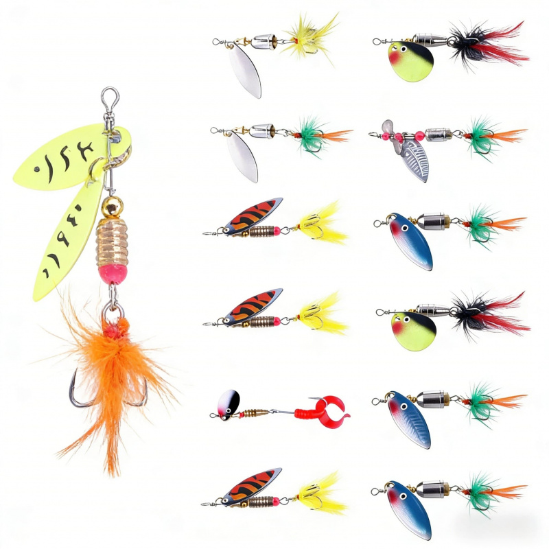 Fishing Equipment Brands - 12 SZT. Zestaw Kompozytowych Błystek Wędkarskich