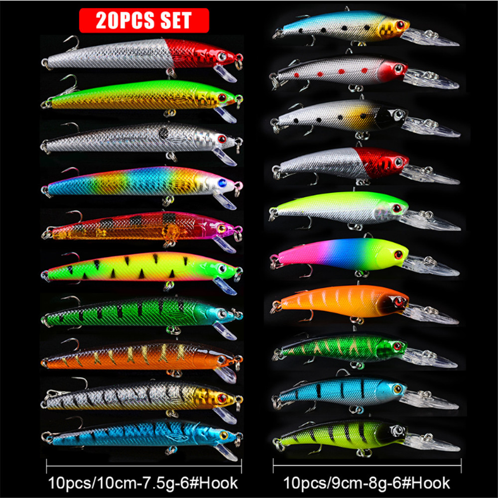 20 sztuk/partia Minnow zestaw  – Fishing Equipment Kit recenzja i cena